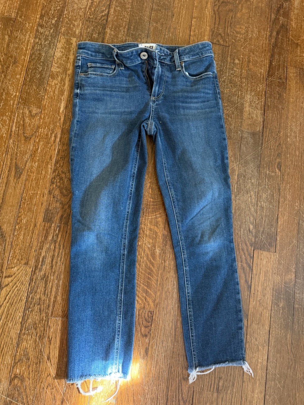 PAIGE Dark Blue Straight-Leg Women's Jeans - Picture 2 of 9